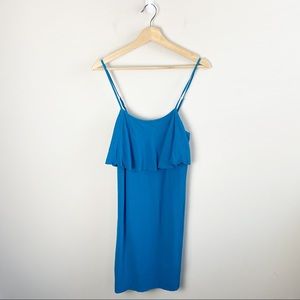 J Crew Teal Tiered Cocktail Dress